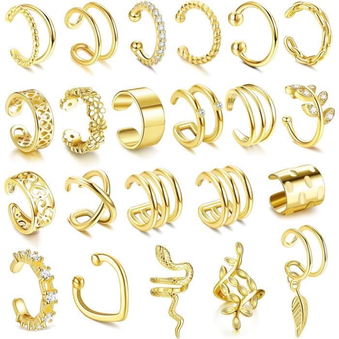 Paire Boucles d'oreille Anneaux rainures