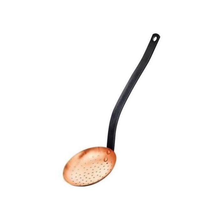 NATURE ET SAVEURS Écumoire Ø11 cm en cuivre longueur de 32 cm