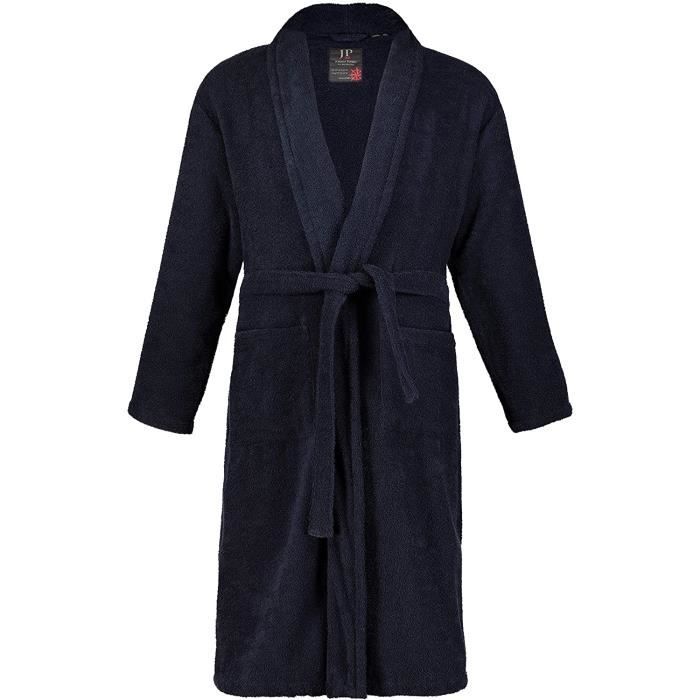 JP 1880 Homme Grandes Tailles Peignoir eponge col chale Tissu en Coton Bleu Marine 6XL 702388 76 6XL Cdiscount Maison