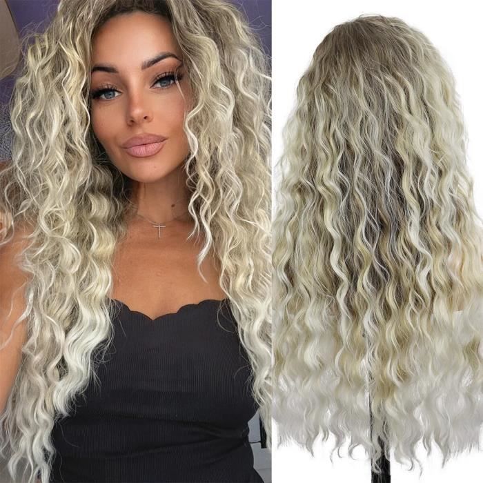 AILUXY Perruque Bandeau Longue Ondulée Mécanique Cheveux Synthétiques Naturelle | Identique à la Photo