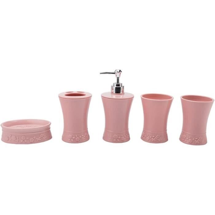 Hosoncovy Lot De 4 Accessoires Salle De Bain Morandi Vert - Distributeur Savon, Tasse, Porte-Savon Et Support Dentifrice