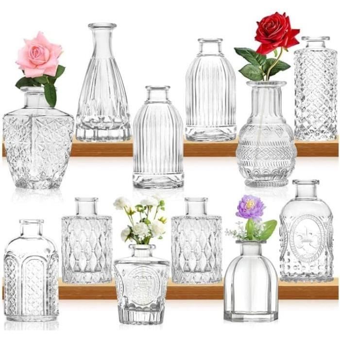 PH PandaHall 60 Ensembles 2 Tailles Mini Suspension En Verre Clair Vide, Pendentif Bouteille En Verre Breloques Pendentif Fiole à Remplir Avec