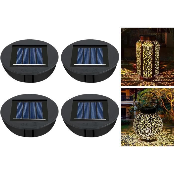 Lot De 2 Lampes Solaires De Rechange 10.5 Cm - Panneau Solaire Pour Lanterne Jardin Extérieur