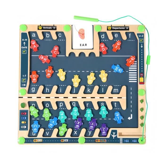 Puzzle Alphabet magnétique –Jouet en Bois pour Enfants dès 3 Ans –Jeu éducatif pour l’Apprentissage des Lettres ABC et développement