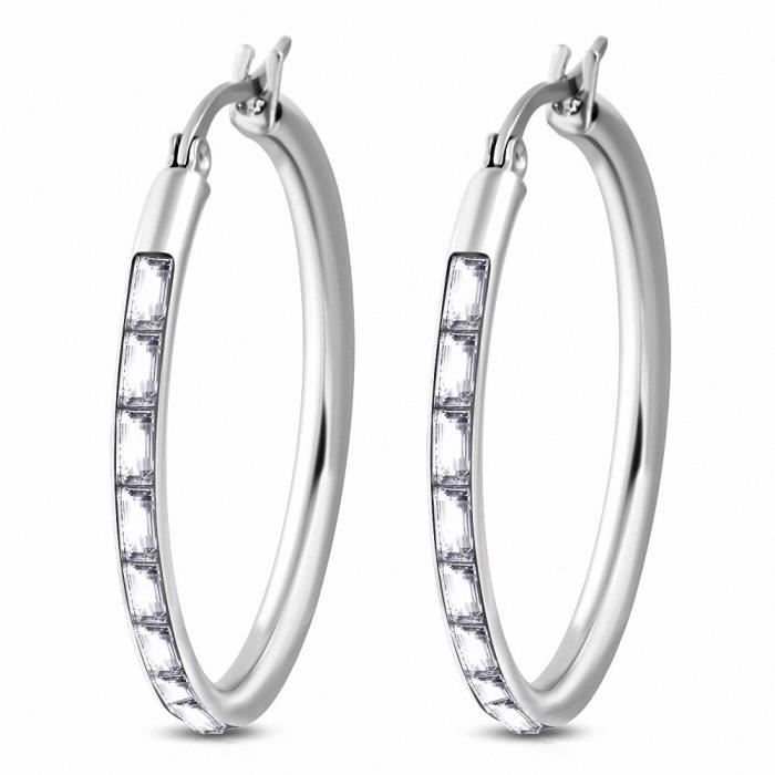 Boucles D'oreilles à Clip – Blanc/Parme/Mauve/Violet – Verre – Fantaisie – Mariage/Soirée