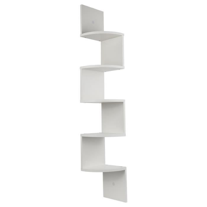 Lampadaire étagère LED Design Industriel - 5 Niveaux De Rangement H 171cm Metal Noir Aspect Bois