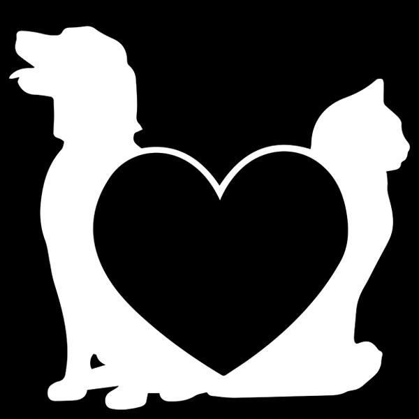 Sticker Animaux Comme Chien Et Chat Amour 60x63 Cm Blanc Amour003a Cdiscount Maison