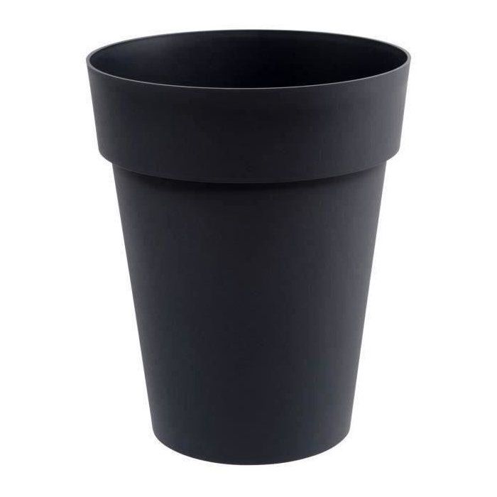 EDA - Pot de fleurs Rond mi-haut - Toscane - Ø 44 x 53 cm - Intérieur / Extérieur - 50 L - Gris Anthracite