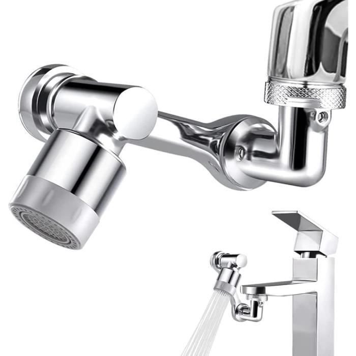 Prolongateur De Robinet De Cuisine Avec Filtre - Rotation 360° Et Spray - En Acier Inoxydable Et ABS - Installation Facile