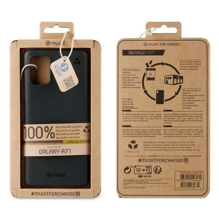 MUVIT FOR CHANGE Recycletek Coque Noire: Samsung Galaxy A71