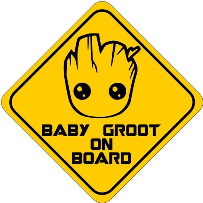 Adzif Biz Sticker Bebe A Bord Baby Groot On Board Dimensions 15 X 15 Cm Adhesif Autocollant Pour Voiture Cdiscount Puericulture Eveil Bebe