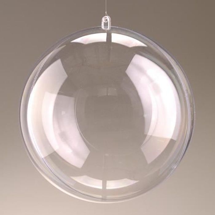 Lot de 5 Boules en plastique transparent séparable diam 10cm, Contenant