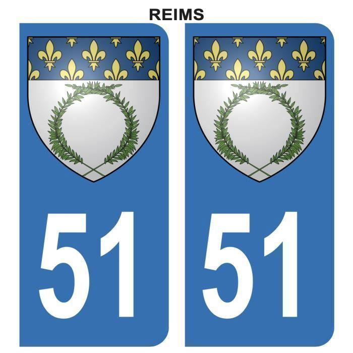 51 Reims blason autocollant plaque stickers ville 