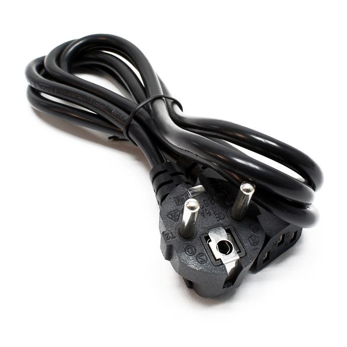 Cordon Secteur Bipolaire Avec Fiche Mâle Normalisée - Noir