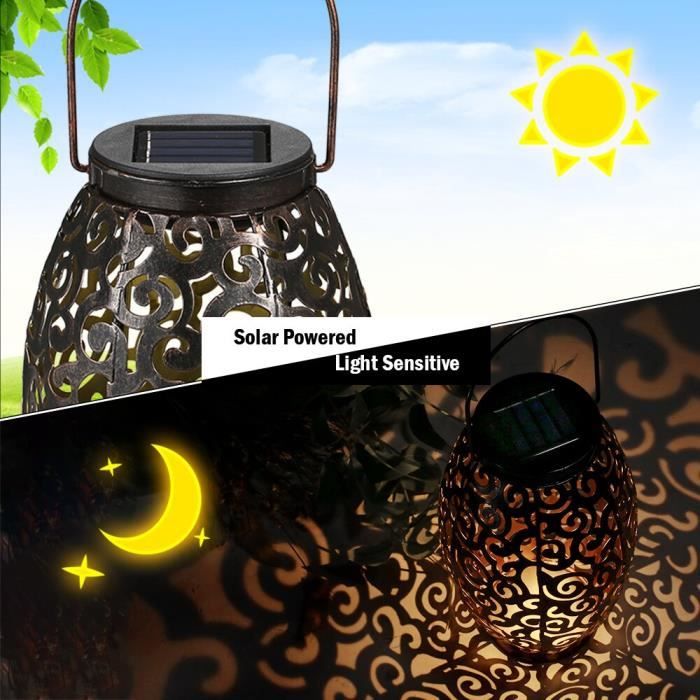 Navaris Lampe Solaire LED Extérieur - Lanterne Suspendue Jardin, Balcon, Terrasse, Camping - Énergie Solaire
