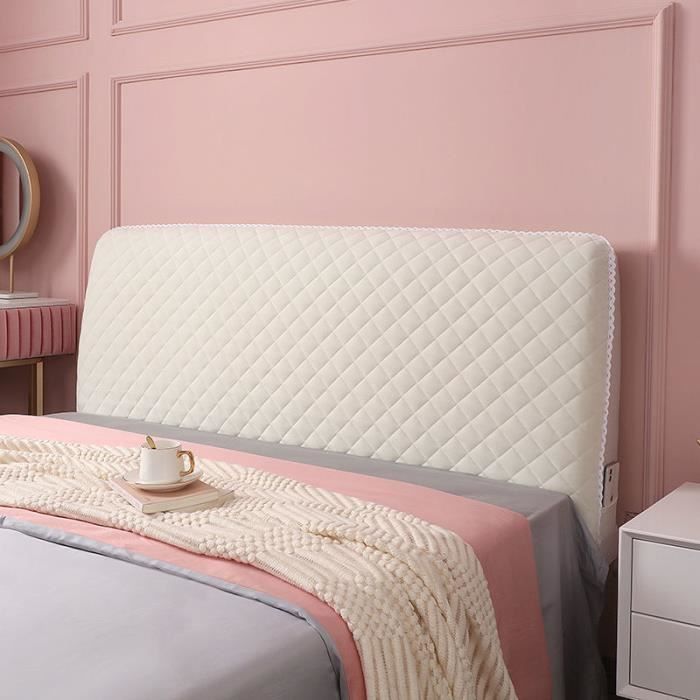 CYCMACO Velours Housses De Tête De Lit, Extensible Housse De Protection De Tête De Lit, Anti-Poussière, Couleur Unie, Moderne, Lavable, Utilisé Sur La Plupart Des Têtes De Lit(120cm,Bleu Foncé