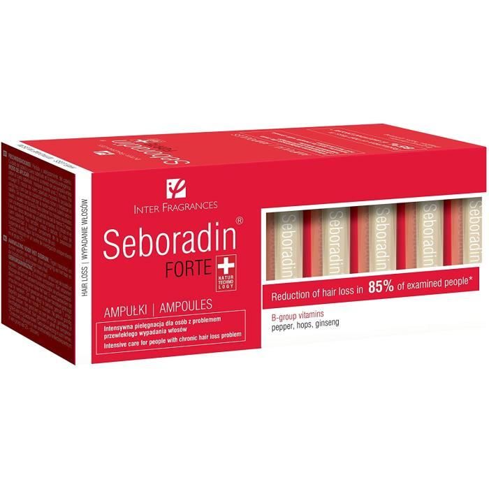 Seboradin Ampoules Forte Sérum Capillaire Traitement Contre la Chute et lamincissement des Cheveux 14 x 55 ml
