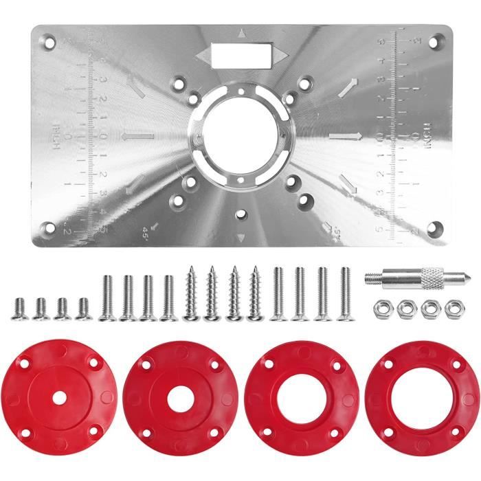 NISHZHU Base Levage Routeur 65 Mm - Plaque Insertion Universelle Rouge En Alliage D'Aluminium Pour Travail Du Bois