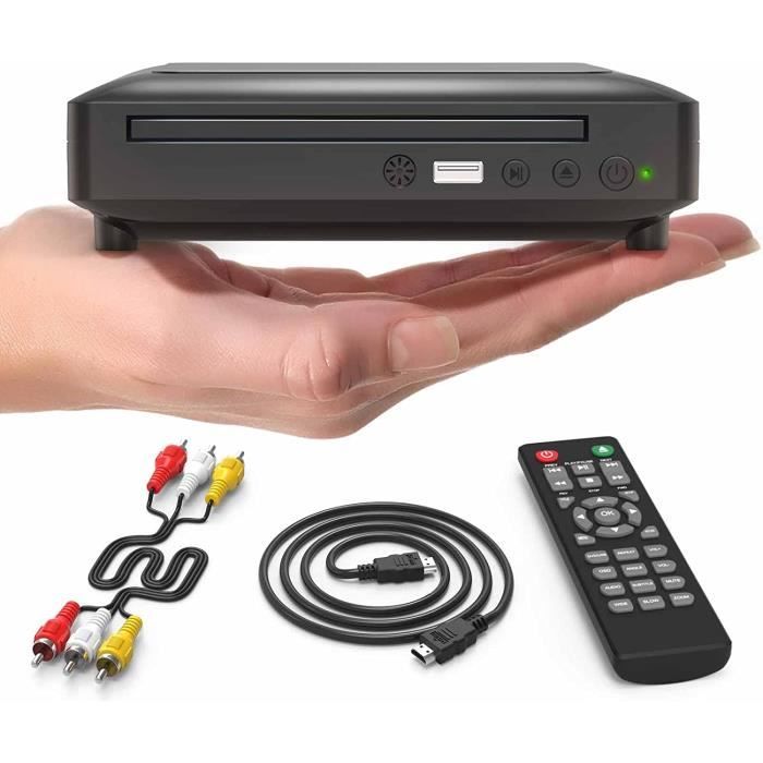 LECTEUR DVD PORTABLE Mini Lecteur DVD,Lecteur CD-Disque DVD pour TV avec Sortie HDMI-AV,câbles HDMI-AV Inclus,HD 1080P Pris en Cha