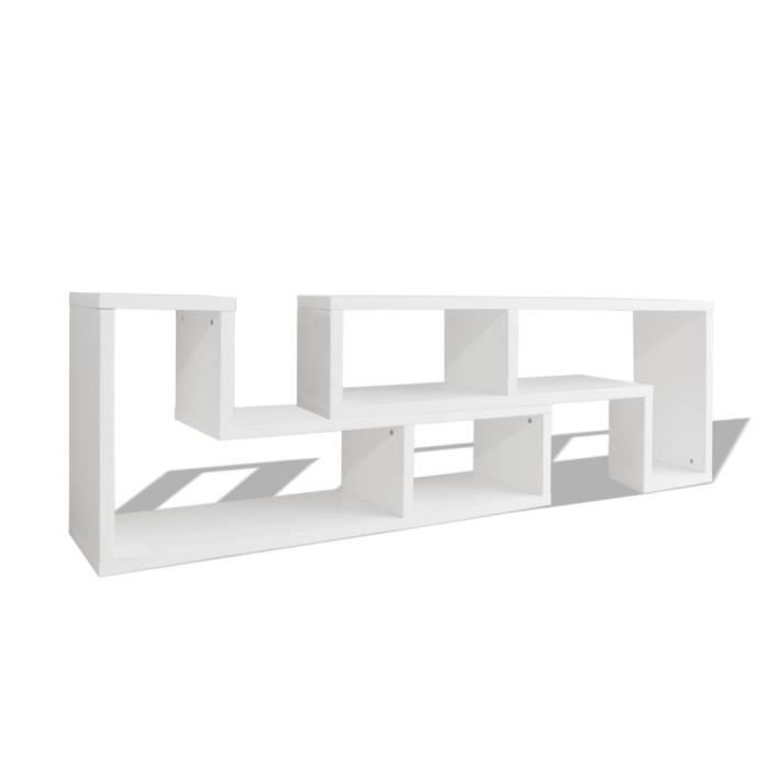 Star Market® Banc TV Meuble TV - Meuble HI-FI - double en forme de L Blanc #71877