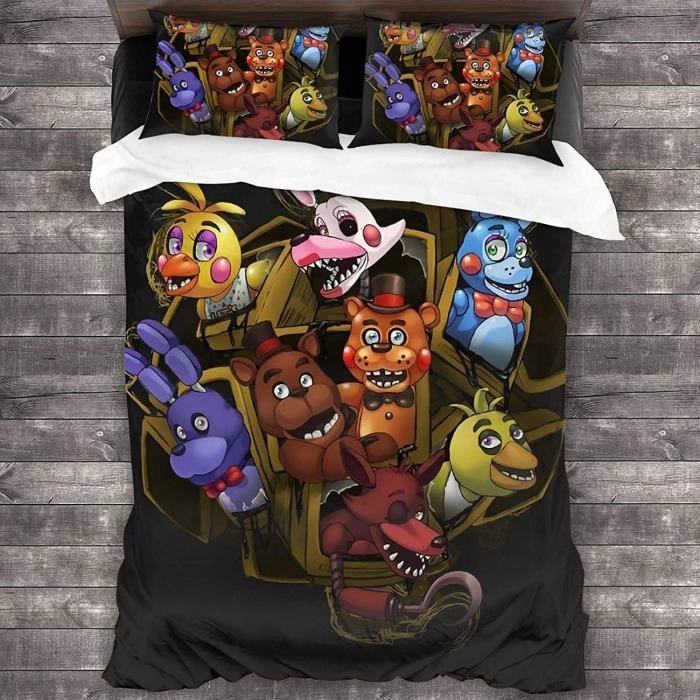 Housse De Couette 3D Anime, Parure De Lit Cartoons Anime 1-2 Personnes Avec Fermeture Éclair