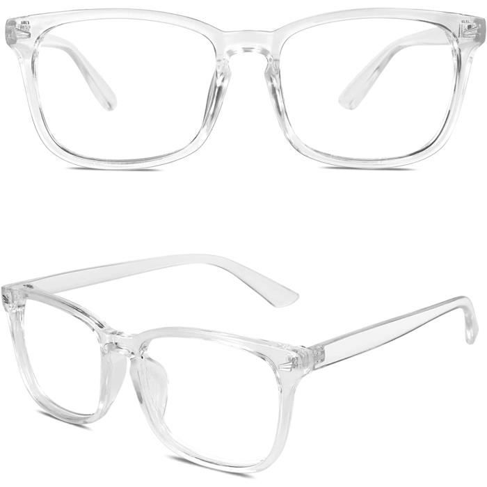 Lunettes de Vue Femme et Homme Transparente Vintage Grand Carr