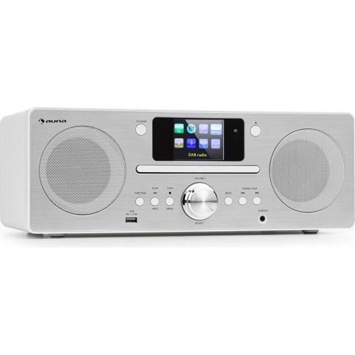 fonction Bluetooth Spotify Blanc Auna Radio internet numérique 2x 5 W RMS WiFi DAB 