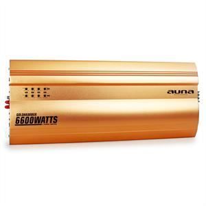 AMPLI DE PUISSANCE AUTO 2 CANAUX BRIDGEABLE AUNA GOLDHAMMER DESIGN OR 2200W NEUF