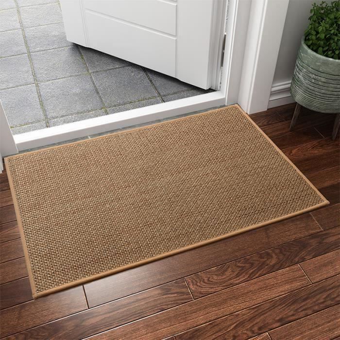 AMFUN 44 * 76cm Paillasson Interieur Entree Antidérapant, Tapis Entree Interieur, Envers En Caoutchouc Antidérapant, Absorbe L'eau Et Ramasse La Saleté Pour Entrée, Intérieur, Cuisine(Kaki