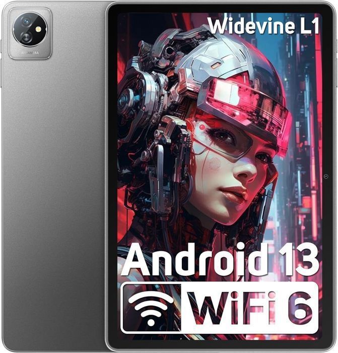 Blackview Tab 70 WiFi Tablette Tactile 10.1 pouces HD+ IPS Android 13 2.4G+5G WiFi 6 RAM 8 Go ROM 64 Go/SD 1 To 6580mAh  – Gris
