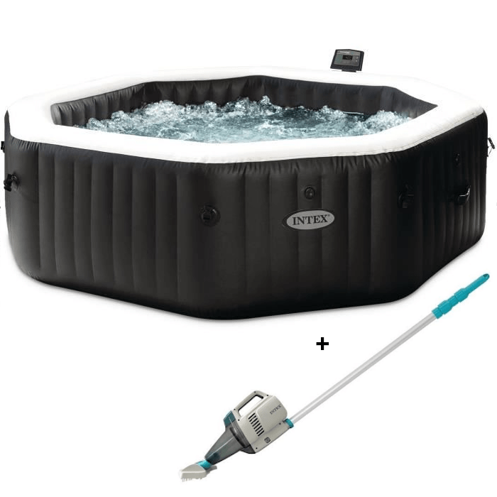 Spa - INTEX - PureSpa Carbone - 6 places - 140 diffuseurs à bulles - 6 jets massants - 28462 + Nettoyeur à batterie ZR200 - 28628