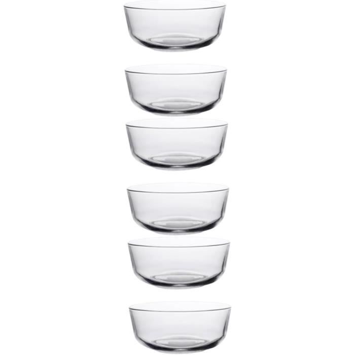 Lot De 2 Bols à Salade En Verre Transparent Bord Perlé – Élégants Et Pratiques Pour Desserts, Fruits Et Entrées