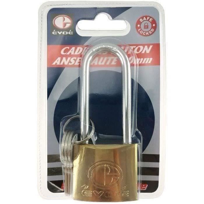 Cadenas - EVOE - Anse haute 40mm - Sécurité - 3 clés inclus