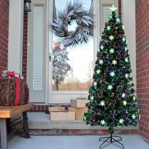 Sapin de Noël fibre optique 180cm 230 branches Cdiscount Maison