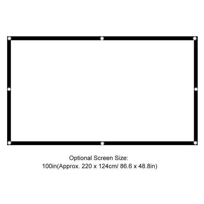 Écran De Projection Mural 100 Pouces 16:9 – Support 4K/Full HD/3D, Pour Home Cinéma Et Présentations