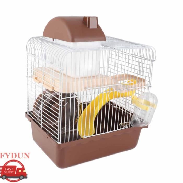 Meilleurs prix pour FYDUN Cage de hamster Cage à Hamster à 2 niveaux, grand espace, conception à châssis haut, Cage d'habitat animalerie cage Café