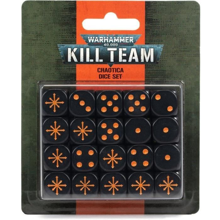 Jeux de société Set de dés Games Warhammer 40k Kill Team Chaotica noir TU
