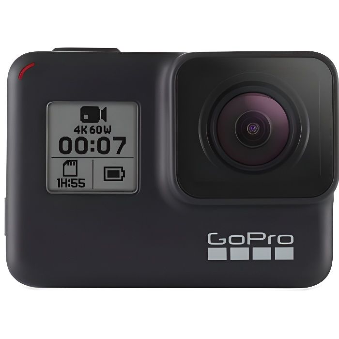 GoPro HERO7 Black - Caméra numérique embarquée étanche avec écran tactile, vidéo HD 4K, photos 12 MP, diffusion en direct et
