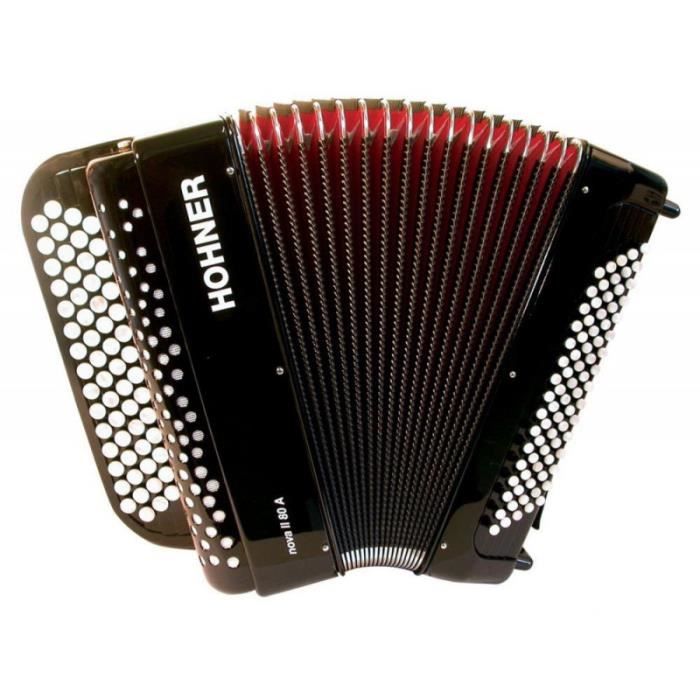 hohner nova ii 80a - accordéon chromatique à boutons - noir (+ housse)