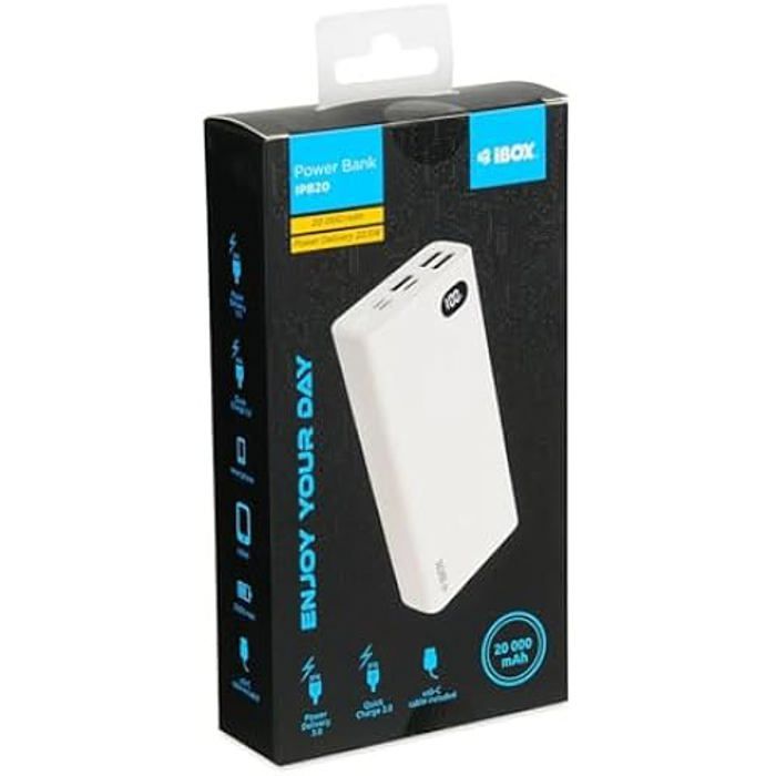 Power Bank - IBOX - PB20 - 20000 mAh - 2 sorties - 1 entrée - Noir
