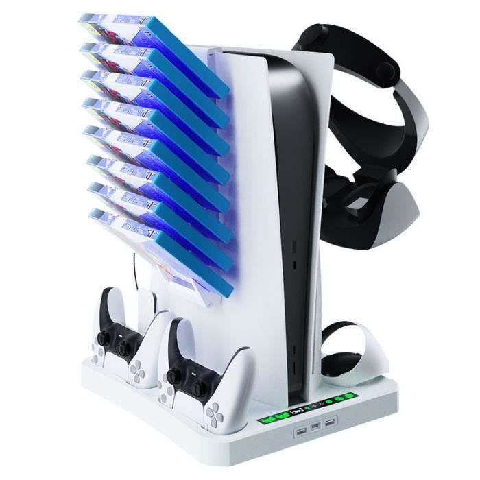 Support multifonctionnel - INF - PS VR2 et PS5 - Blanc - Ventilateurs de refroidissement - Charge simultan