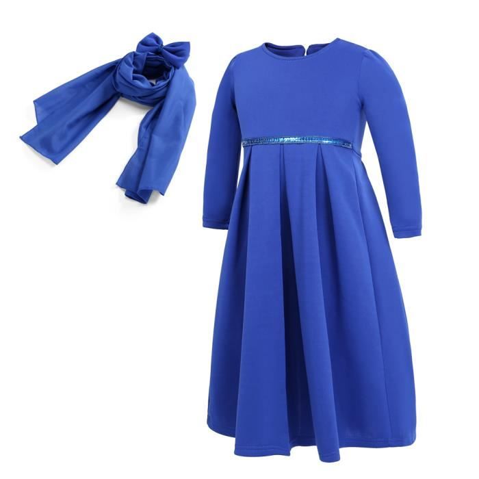 robe bleu manche longue