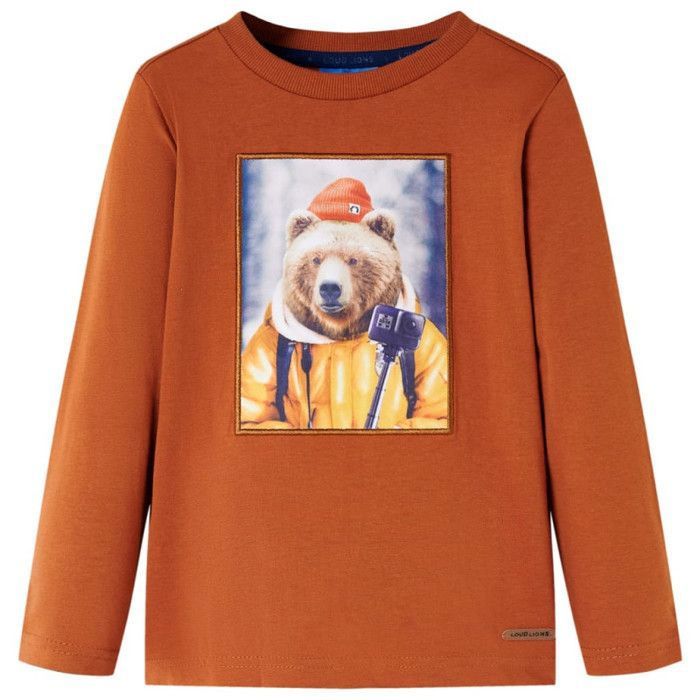 T shirt enfants à manches longues orange brûlé 104 T shirt enfants à manches longues orange brûlé 104