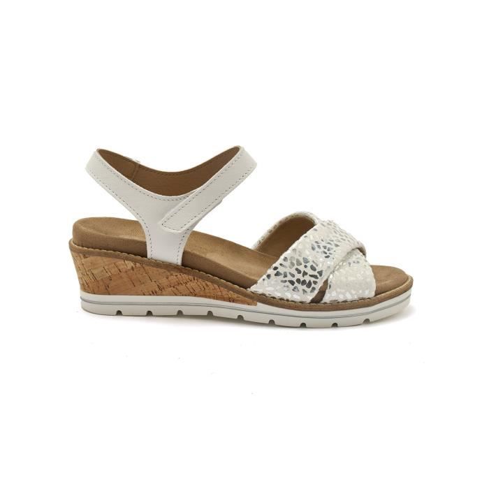Sandales femme PEDICONFORT Blanc Cuir Compense Hallux valgus White Cdiscount Chaussures