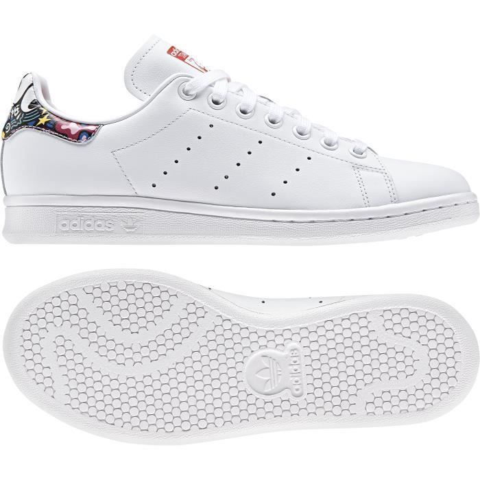 Chaussures de lifestyle femme adidas Stan Smith Blanc/rouge/rose ...