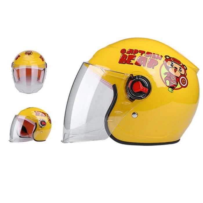 Casque De Scooter Protection Enfant Casque De Moto De Dessin Anime Motif D Ours Jaune Cdiscount Auto