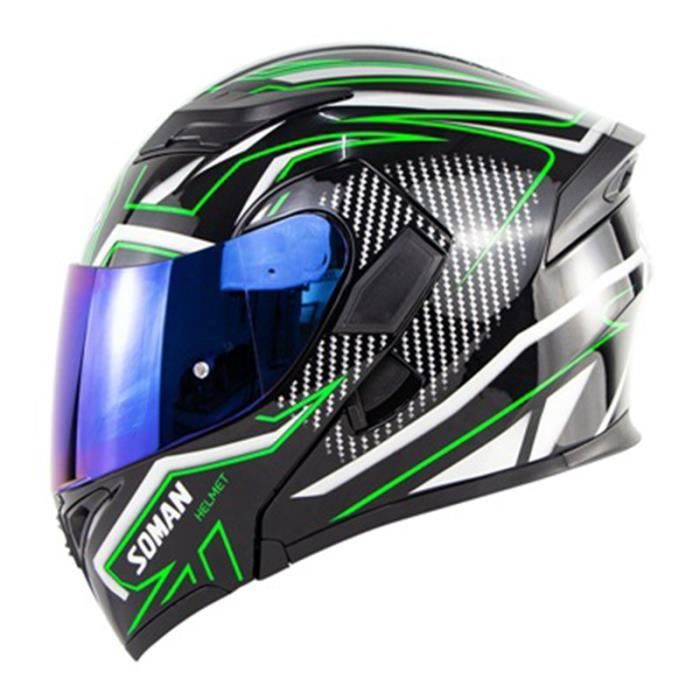 Casque Moto Modulable Homologué ECE - Flip Up Double Visière Pour Homme Et Femme