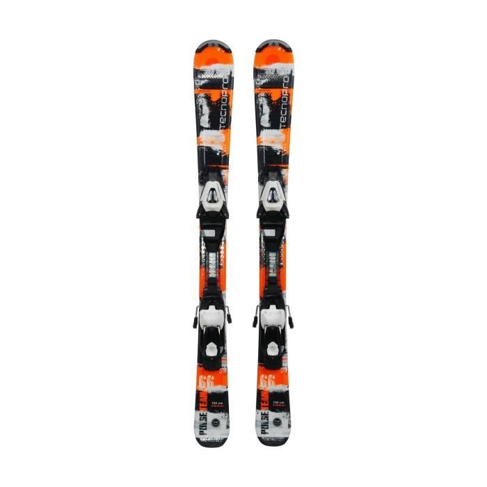 Ski junior Tecno pro Pulse Team noir/orange + fixations