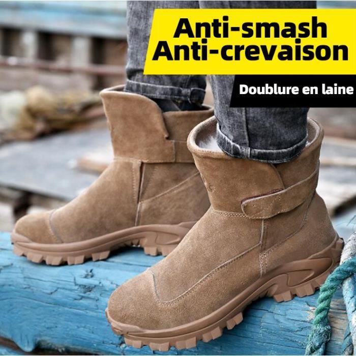 Bottes de sécurité BTP beige, chaude, imperméable et respirante | S.24