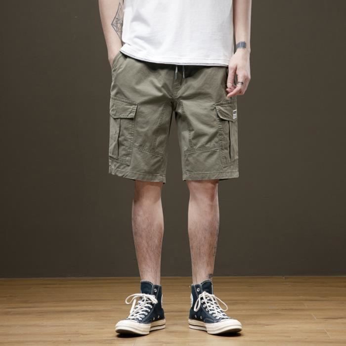 Short Cargo Homme En Coton élastique - Multi-poches, Coupe Ample - Pour Travail, Randonnée, Pêche, Militaire - Taille Grande Disponible - 5